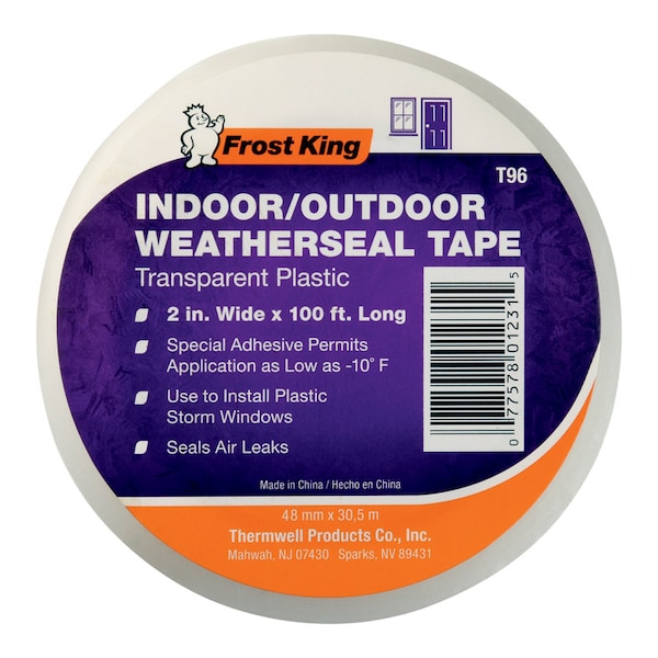 Frost King Clear Indoor and Outdoor Weatherseal Tape 2 in. W X 100 ft. L T96H - main